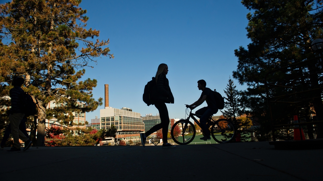 students on campus