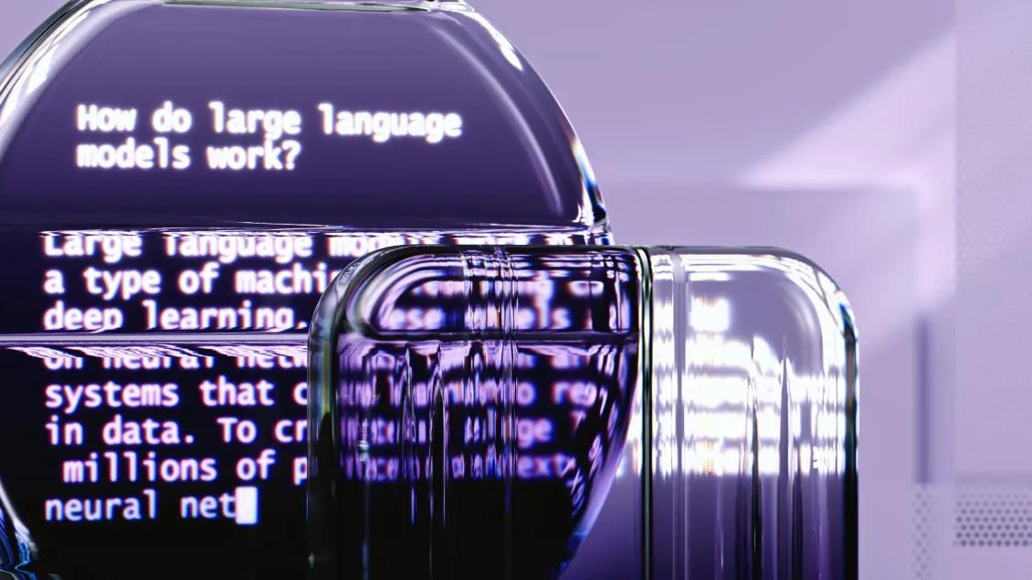 Device saying "How do large language models work?"