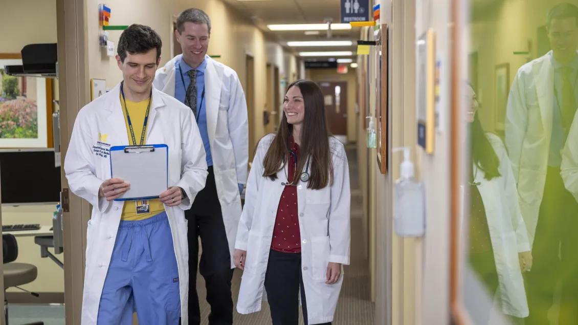 left to right Drs Waselewski Walford and Weber from the Division of Gen Med walking and talking