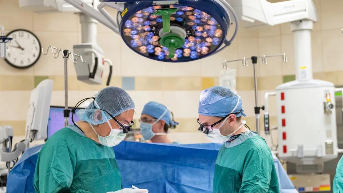 A surgery team operating