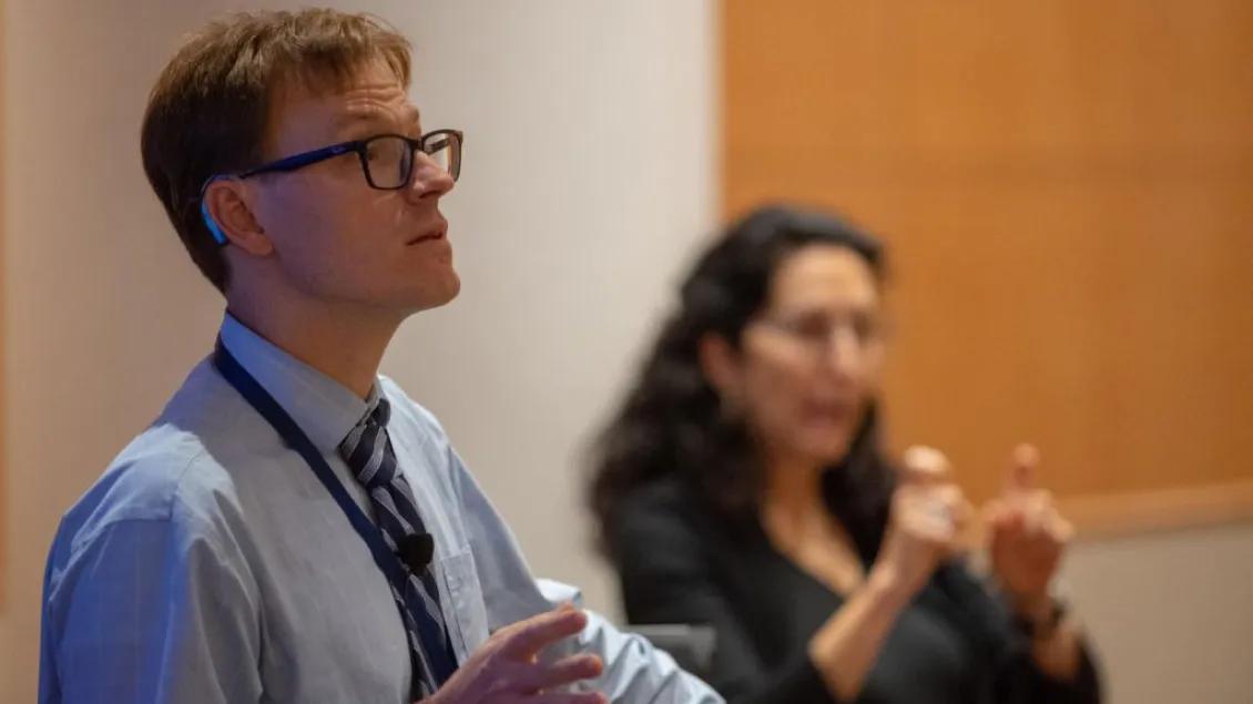family medicine fellowship a man and women is speaking