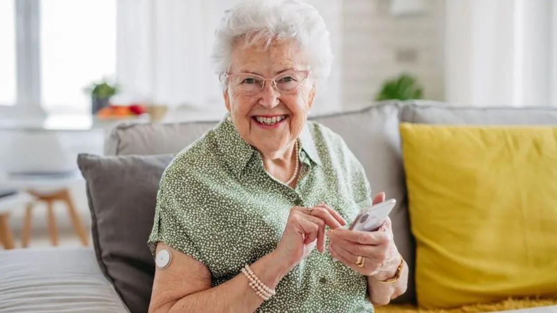 A person sitting on a sofa