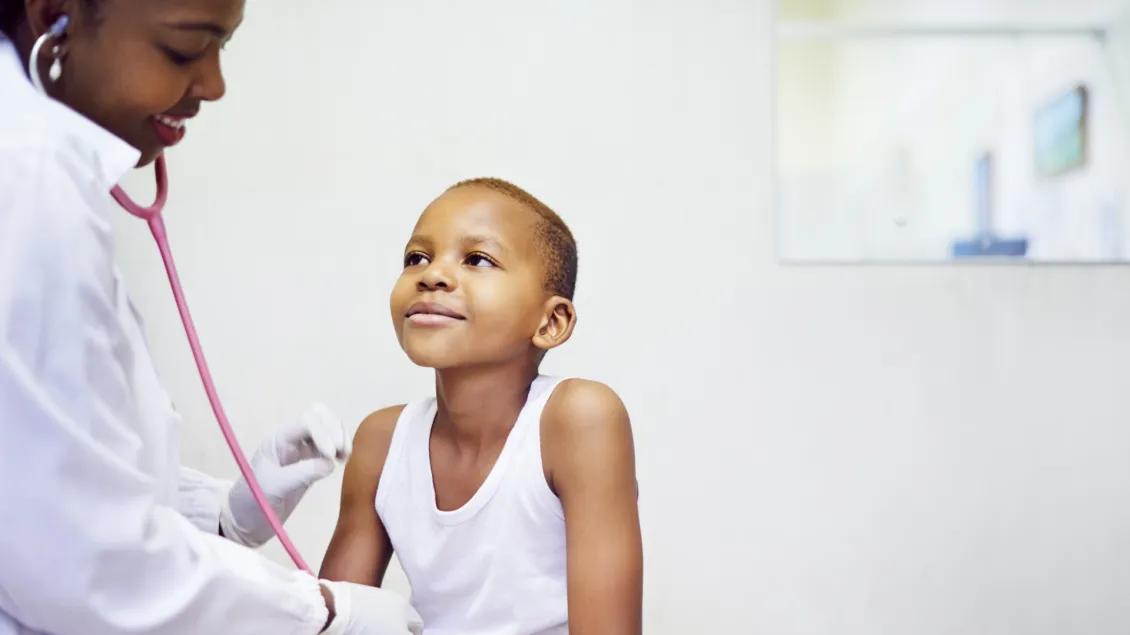 A pediatric patient with a doctor