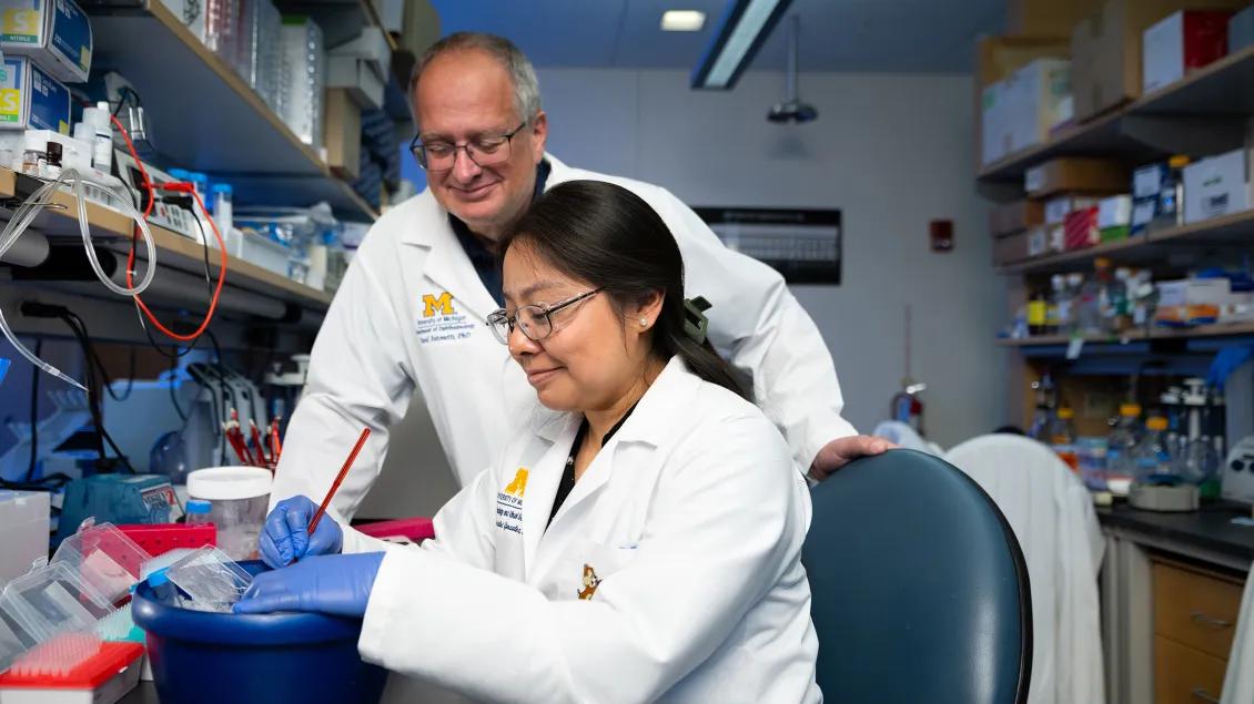 Dr. David Antonetti with research staff in the lab