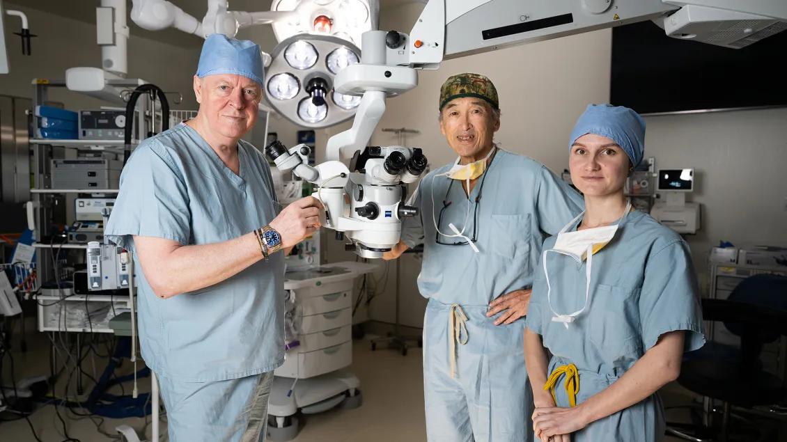 Kaz Soong, MD, with visiting Ukrainian ophthalmologists