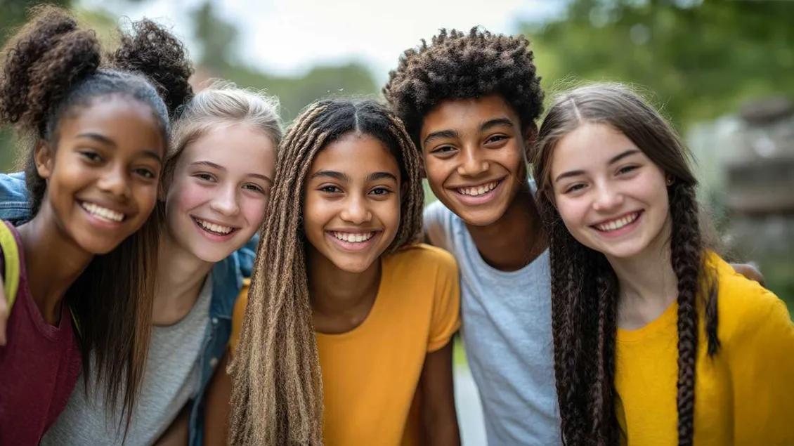 Diverse group of college-aged young people