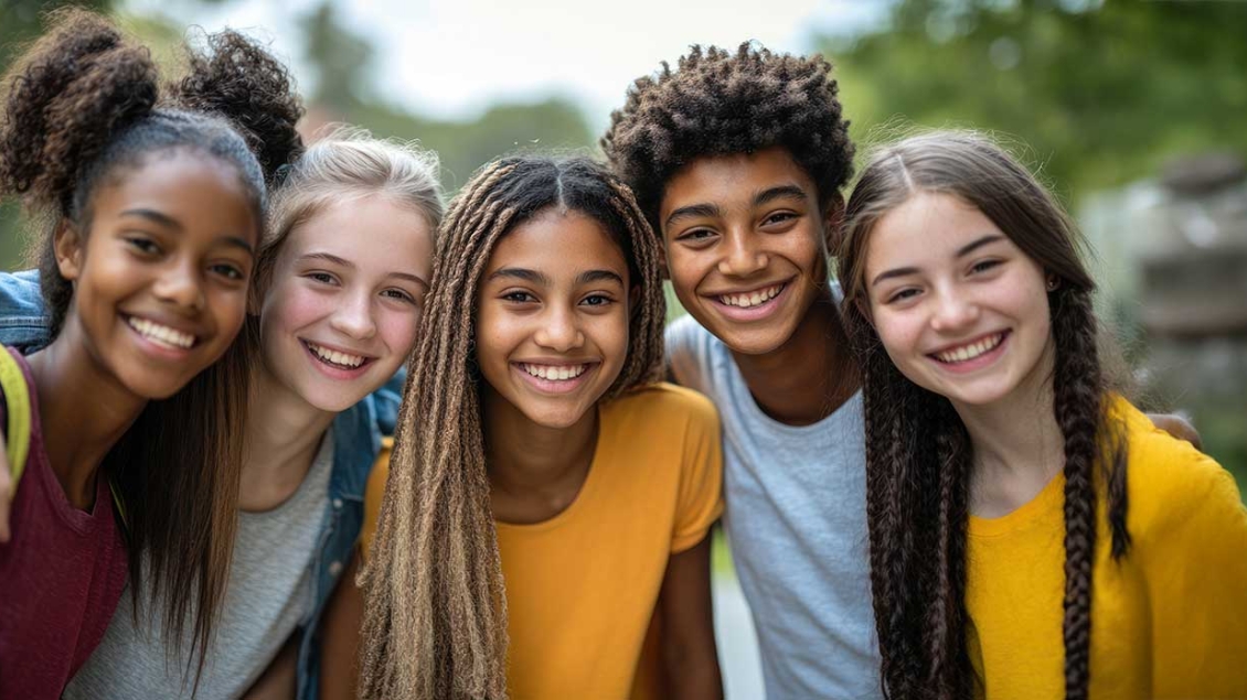 Diverse group of college-aged young people