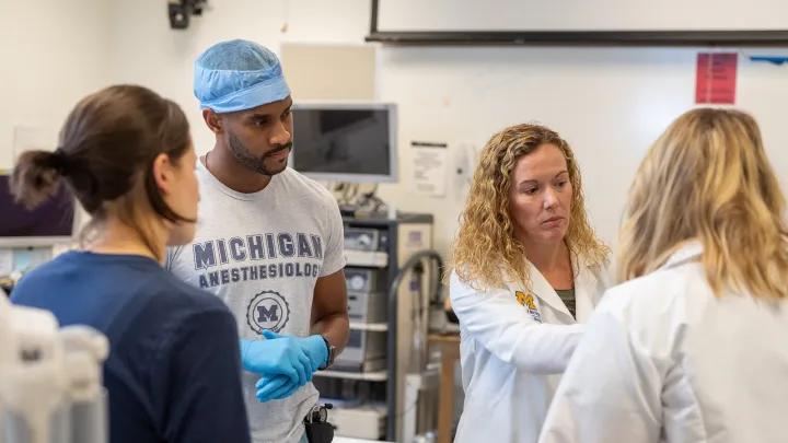 Doctor and residents learning in simulation lab
