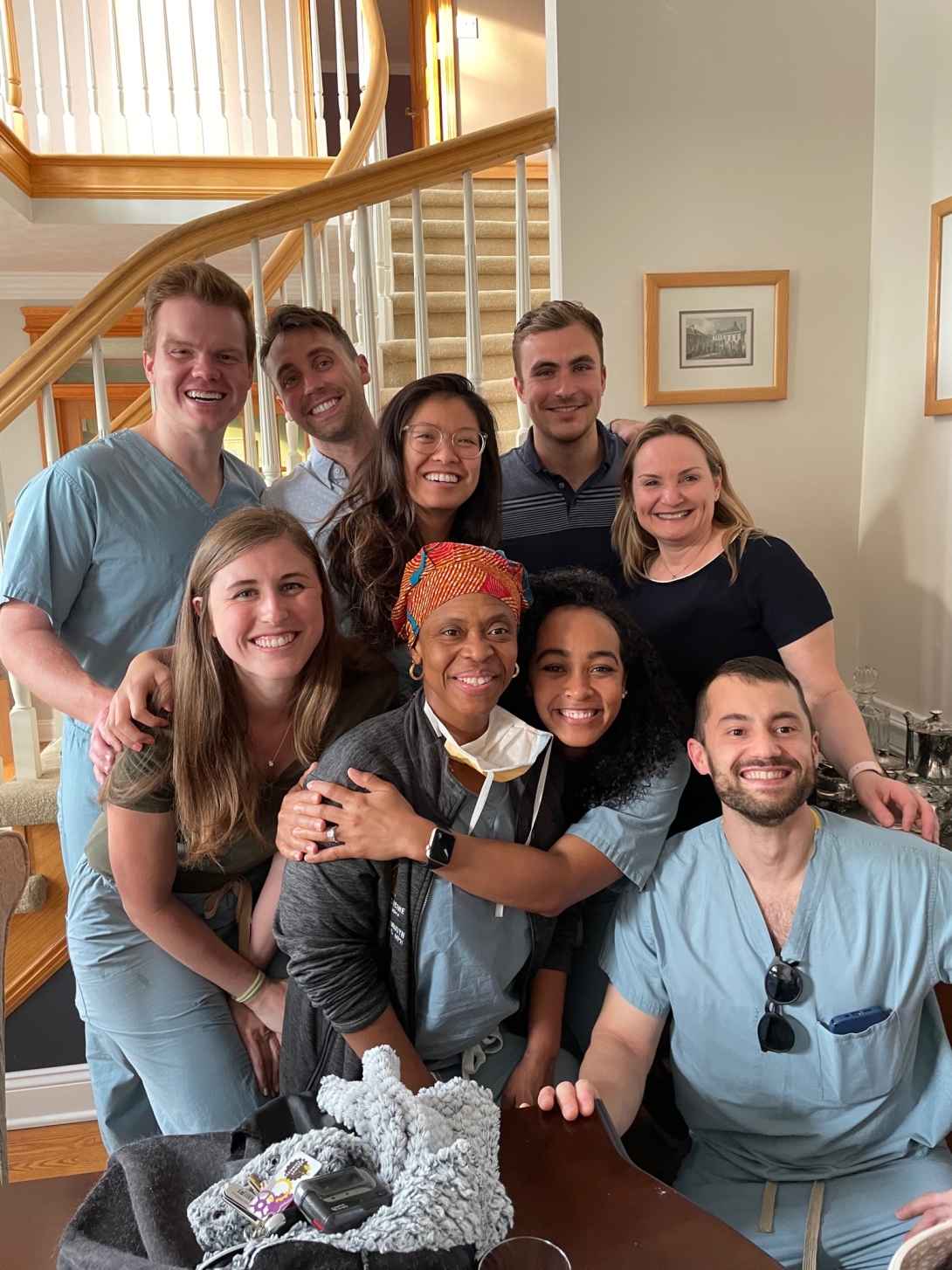  obgyn residents gather together in home 