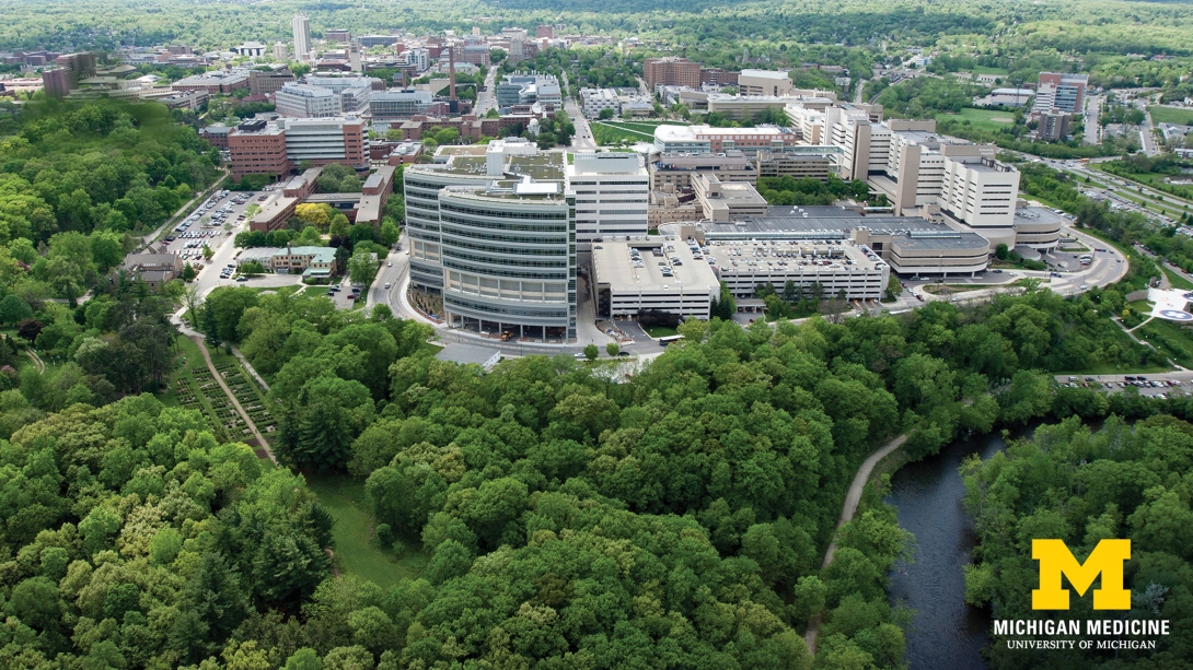 Areal image of the U-M hospital campus