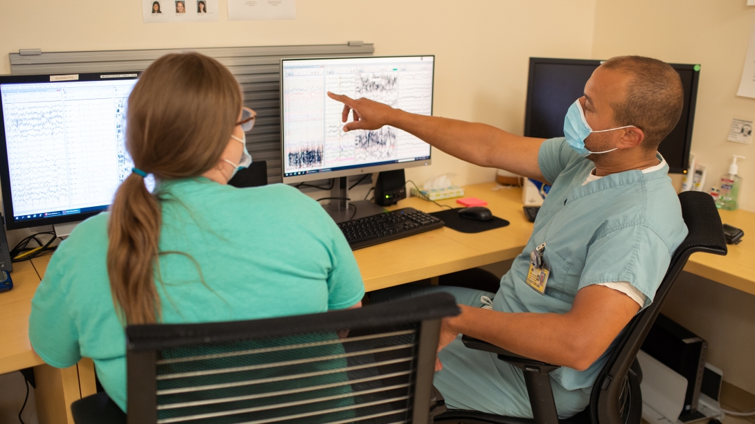 Doctors looking at imaging scans 
