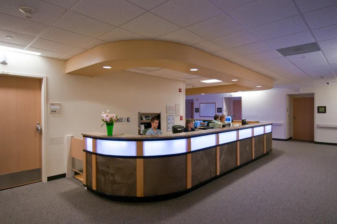 welcome desk at the psychiatry offices 