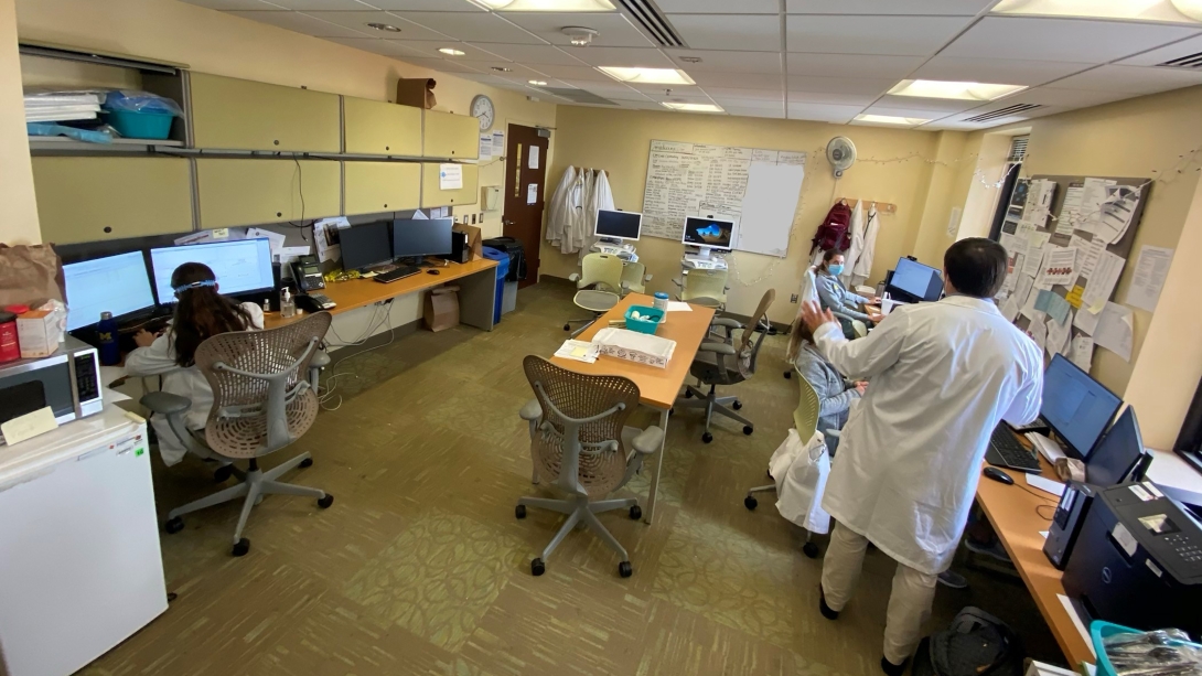 interior work room with doctors