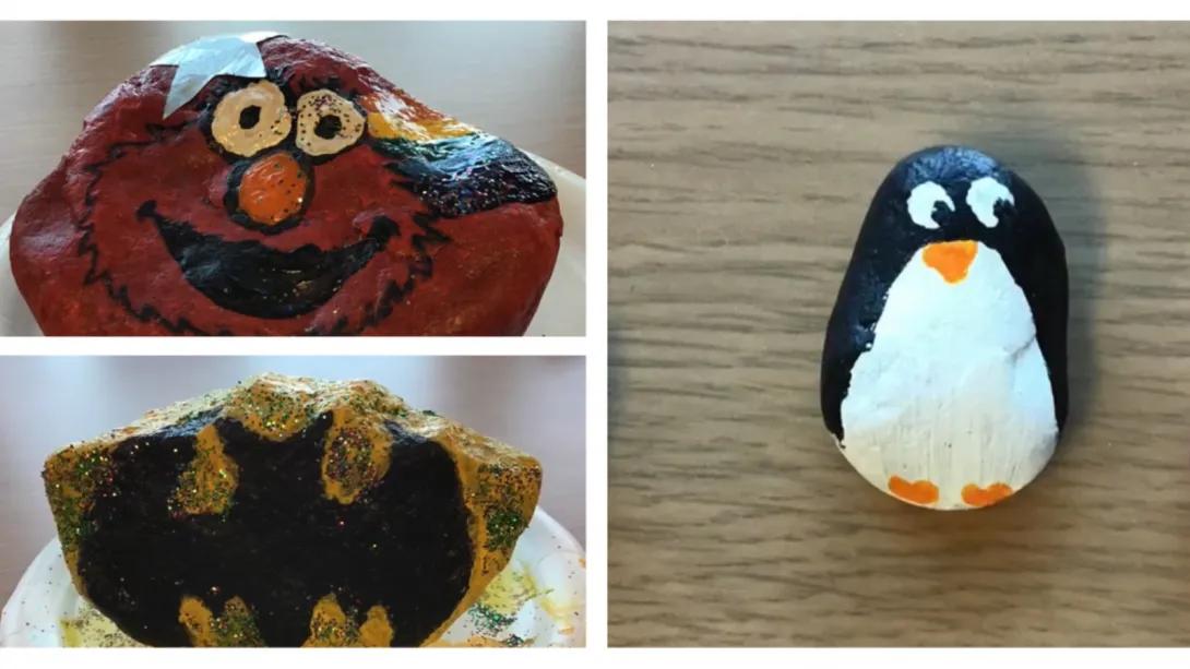 student art of painted rocks 