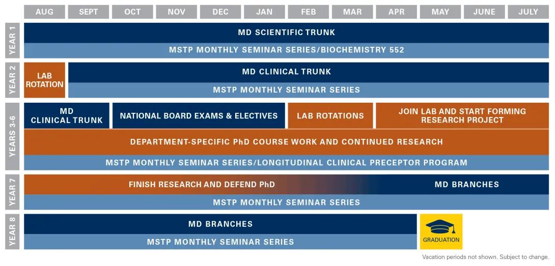 Timeline graphic for the MD Curriculum