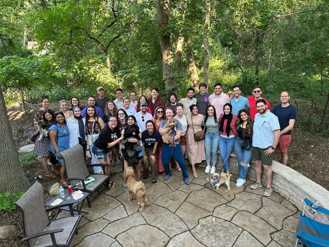 a group of people posing for a photo