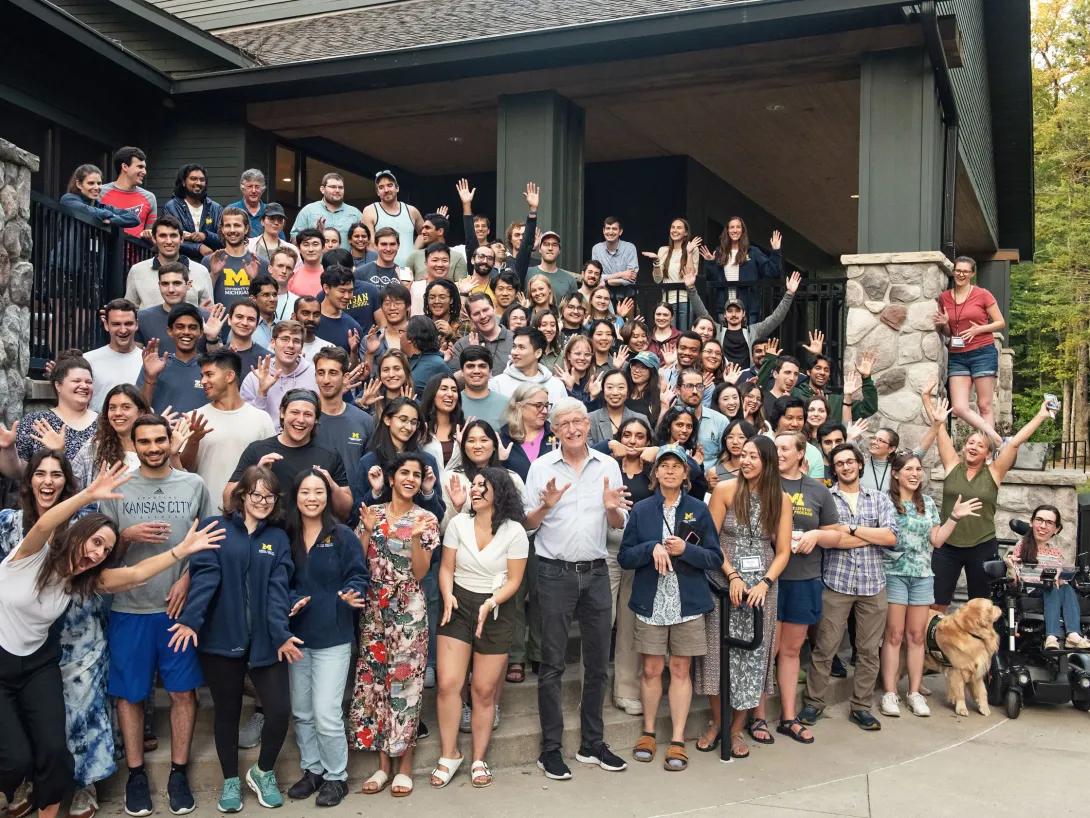 A large group of people at the MSTP retreat