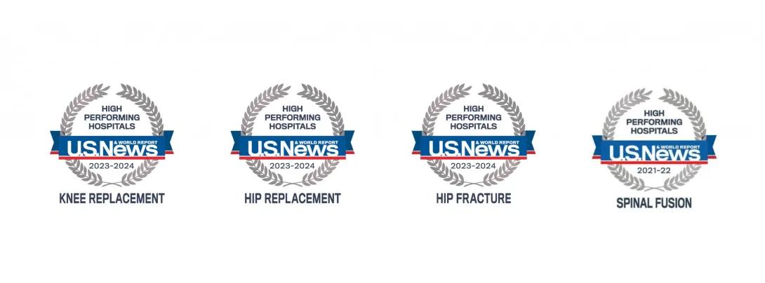 a pair of badges with text