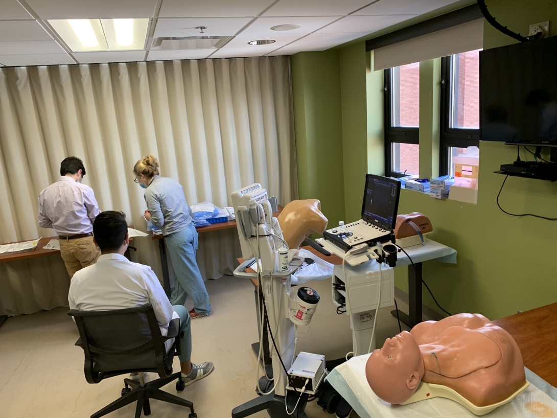 Learners work in a clinical training facility