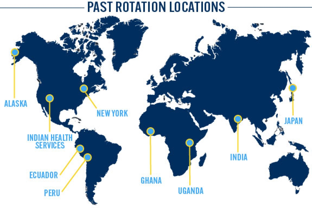 World map showing previous rotation locations