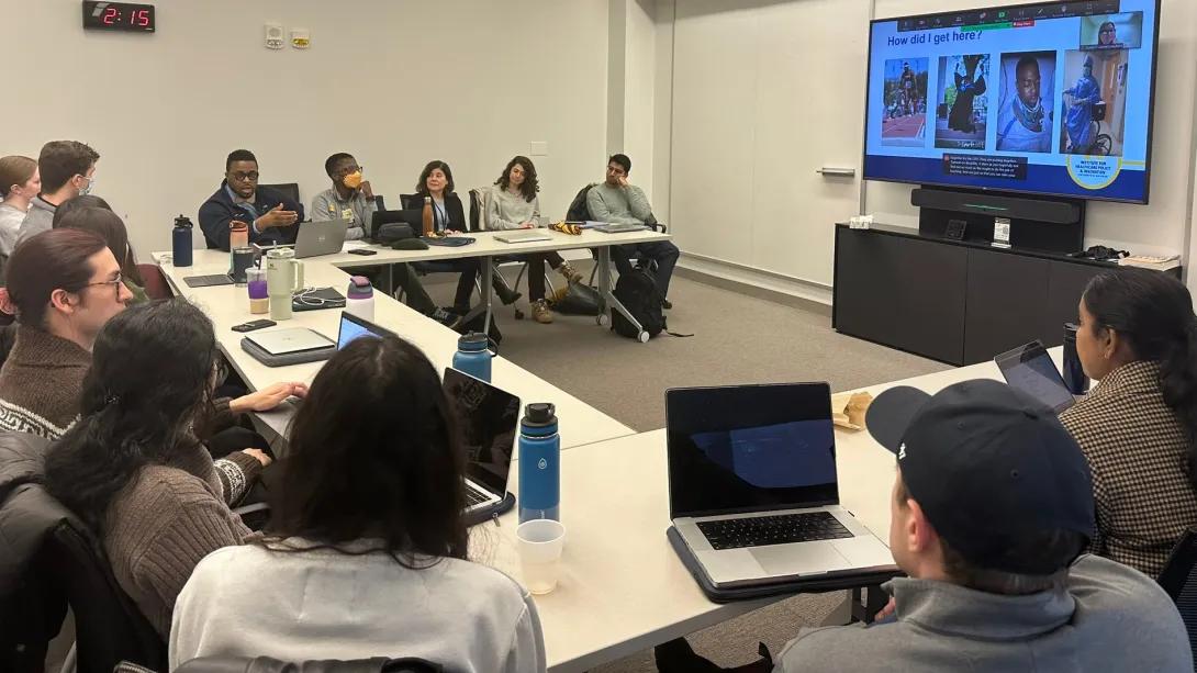 A small group session with medical students