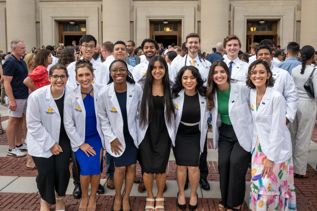 A group of medical students at the White Coat Ceremony