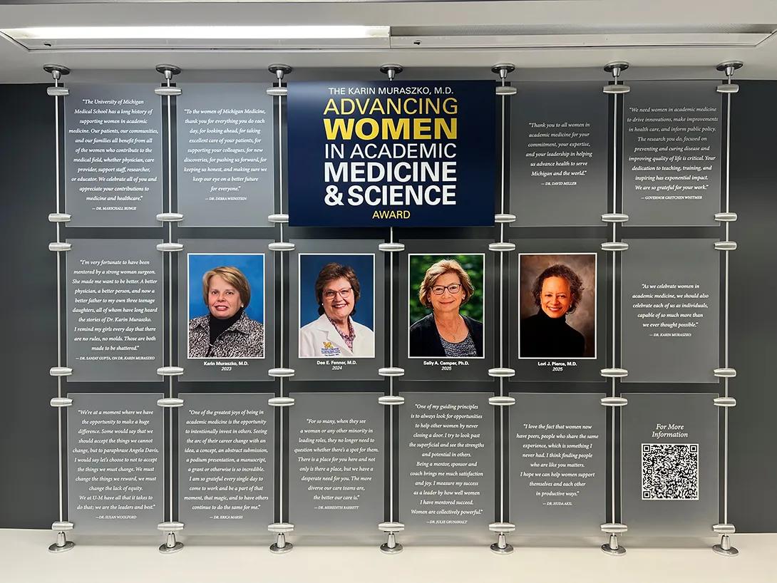 Karin Muraszko Award wall in Med Sci I