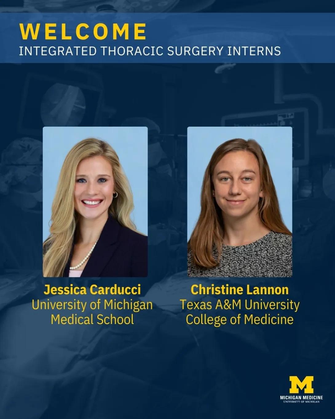 Thoracic surgery intern welcome graphic