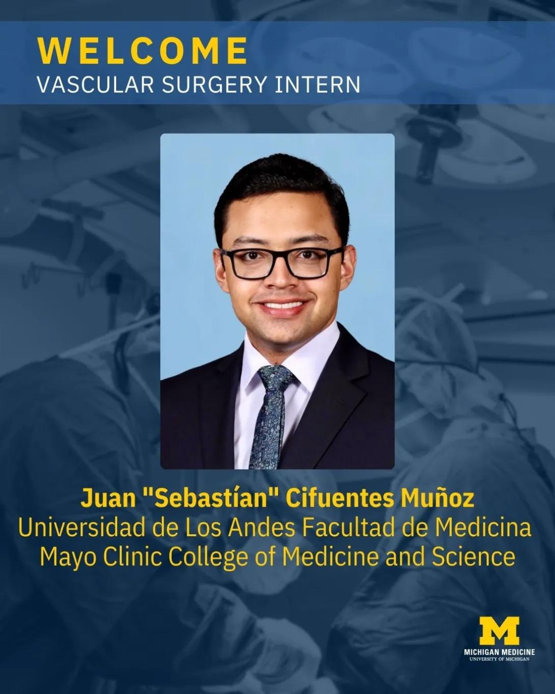 Vascular surgery intern welcome graphic