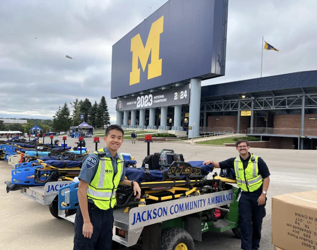 Thomas Chen, MS, working as a paramedic