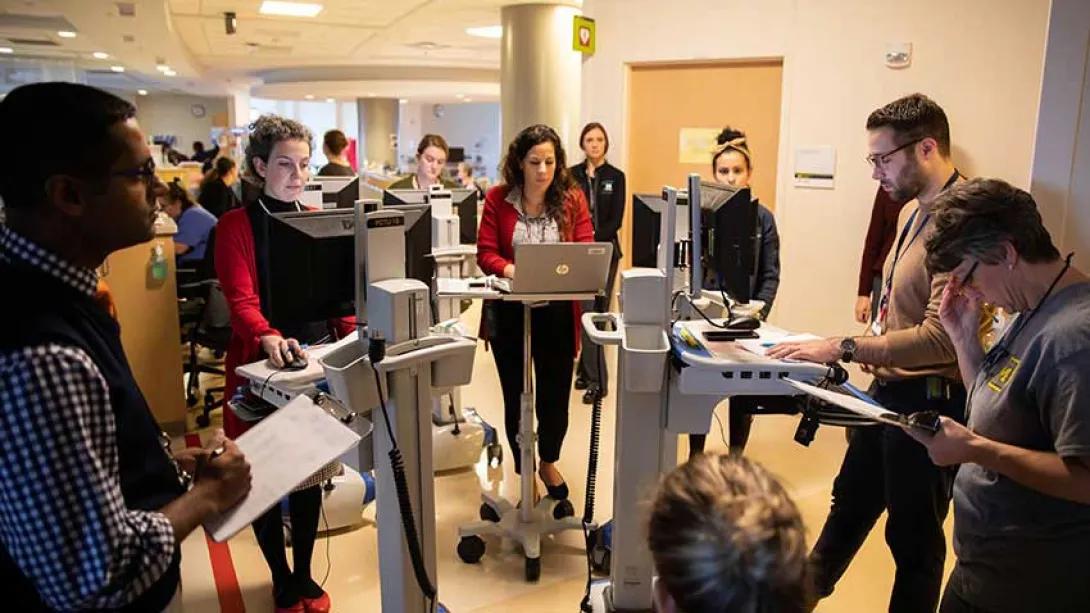 Pediatrics team members at rounds