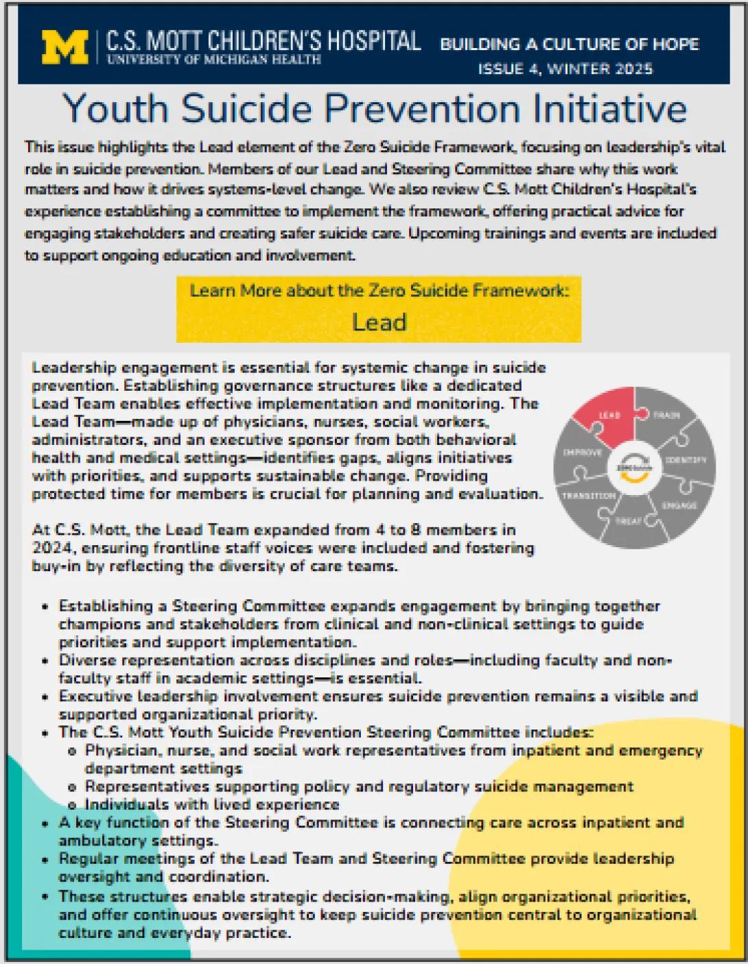 Youth Suicide Prevention Initiative Winter 2026 Newsletter