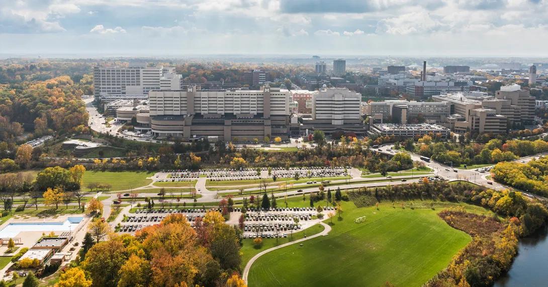 Aeiral view of the Michigan Medicine medical campus