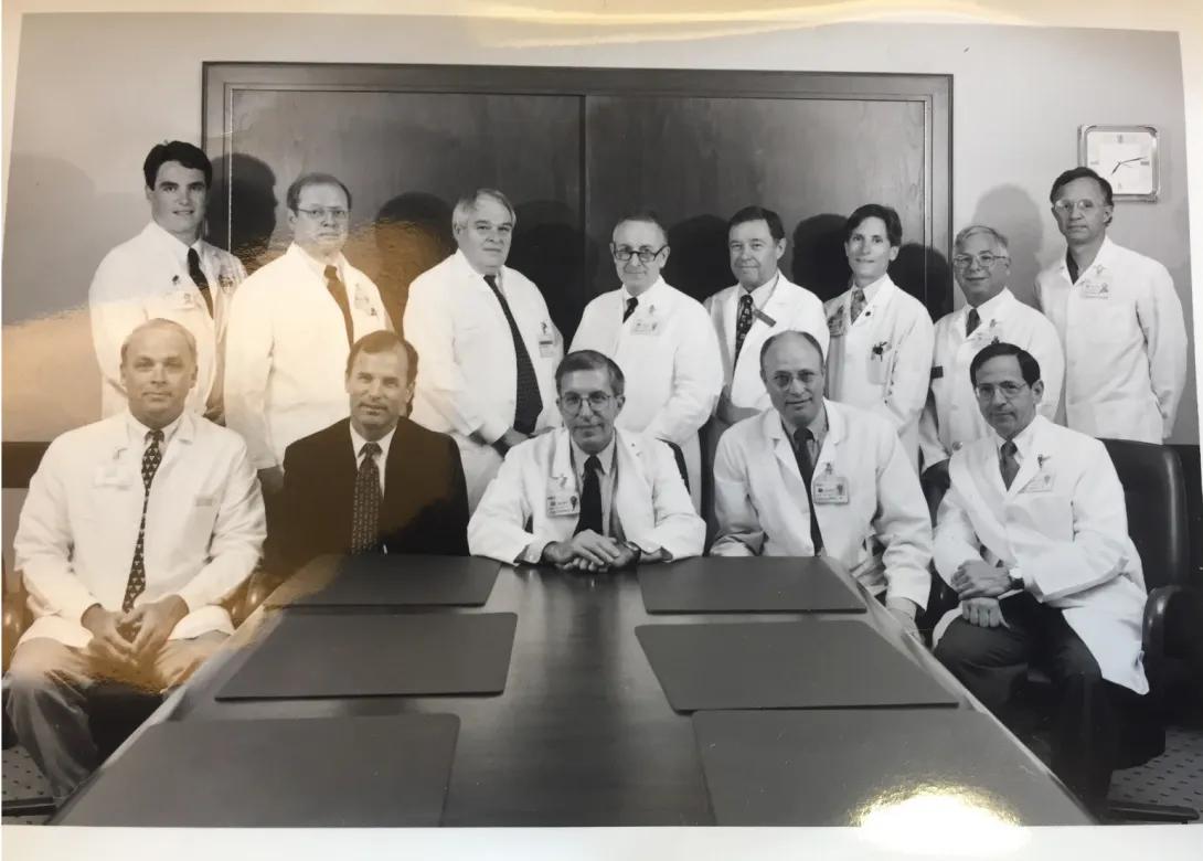 Department of Surgery section heads, 1992. At the time, Emergency Medicine operated as a section within the Department of Surgery, before becoming an independent department in 1999.