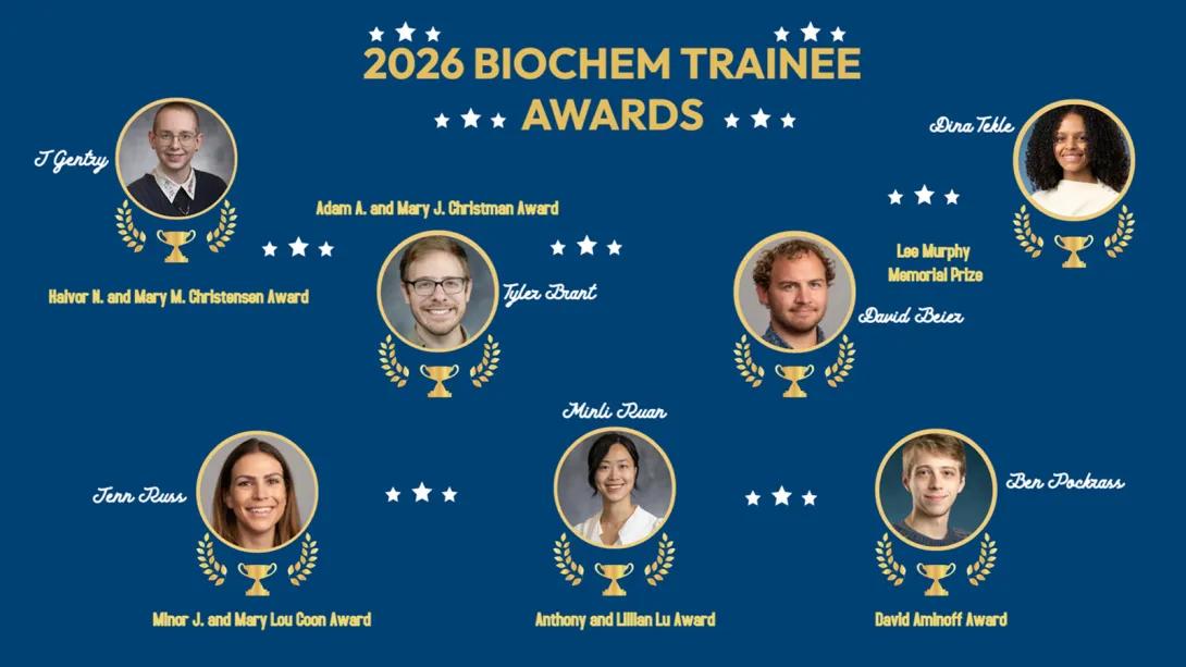Headshots of 2026 trainee award winners